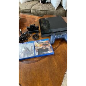 PS4 PlayStation 4 console game‎ system with 2 games and 1 controller (tested)